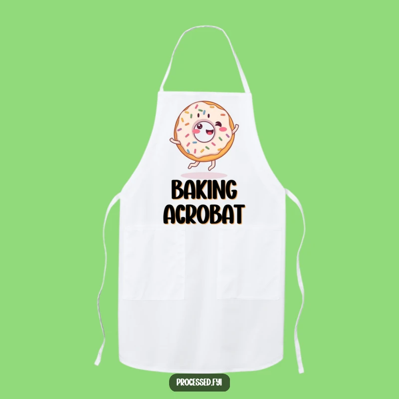 Funny Giddy Donut Cartwheel Apron - Sweet Chef Donut Kitchen Wear, Hilarious Gift