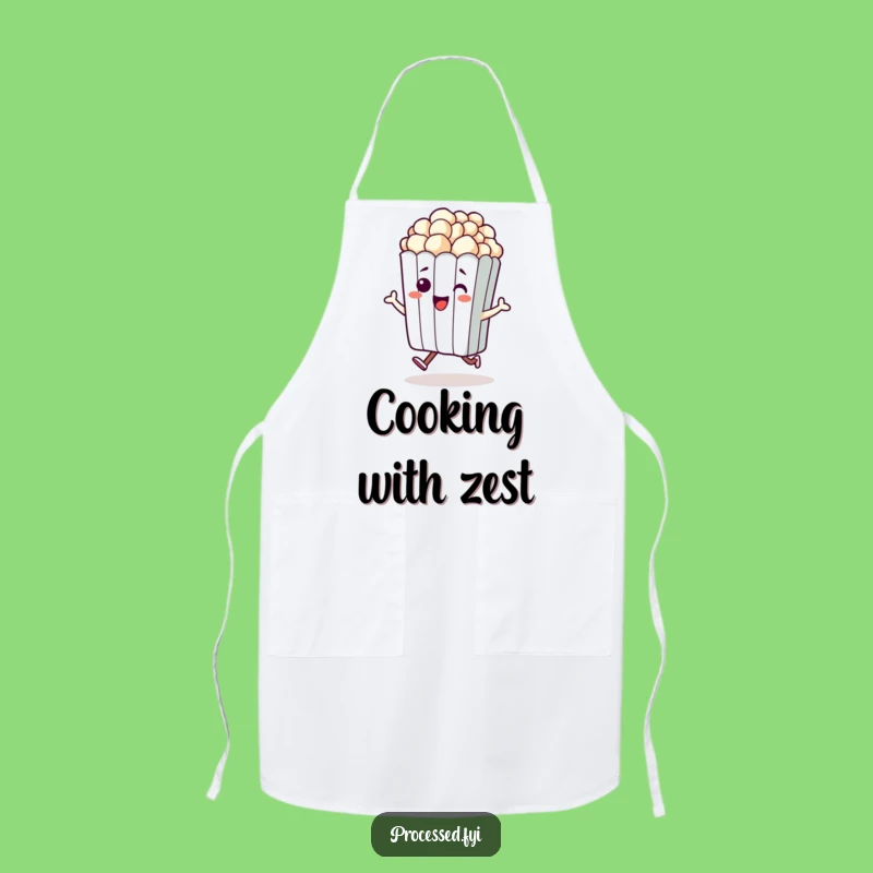 Funny Hopping Popcorn Apron: Cook with Popcorn Pizzazz