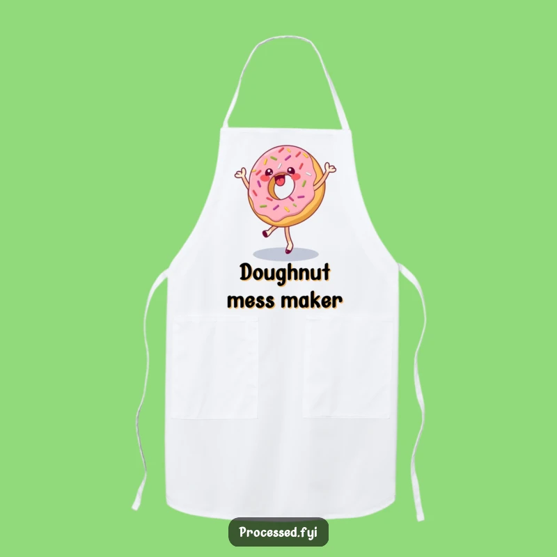 Funny Donut Dance Apron: Bake with Cheer Featuring a Pirouetting Donut