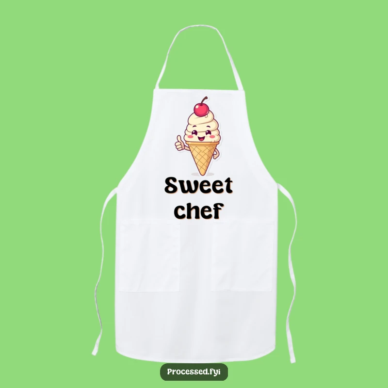Funny Ice Cream Cone Apron: Happy Baker Kitchen Gift