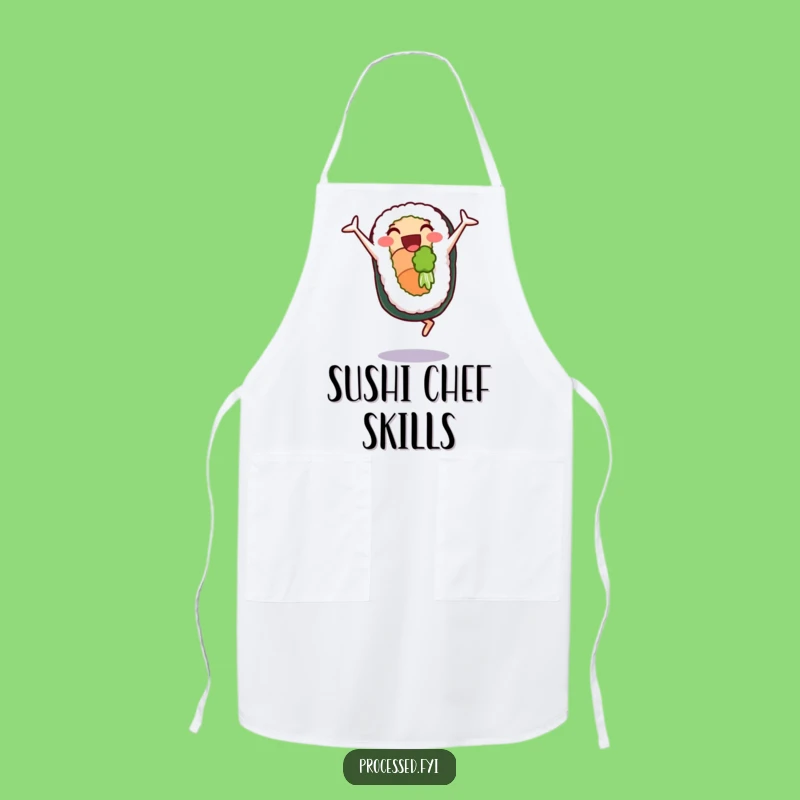 Funny Sushi Cartwheel Apron: Hilarious Kitchen Gift for Foodies