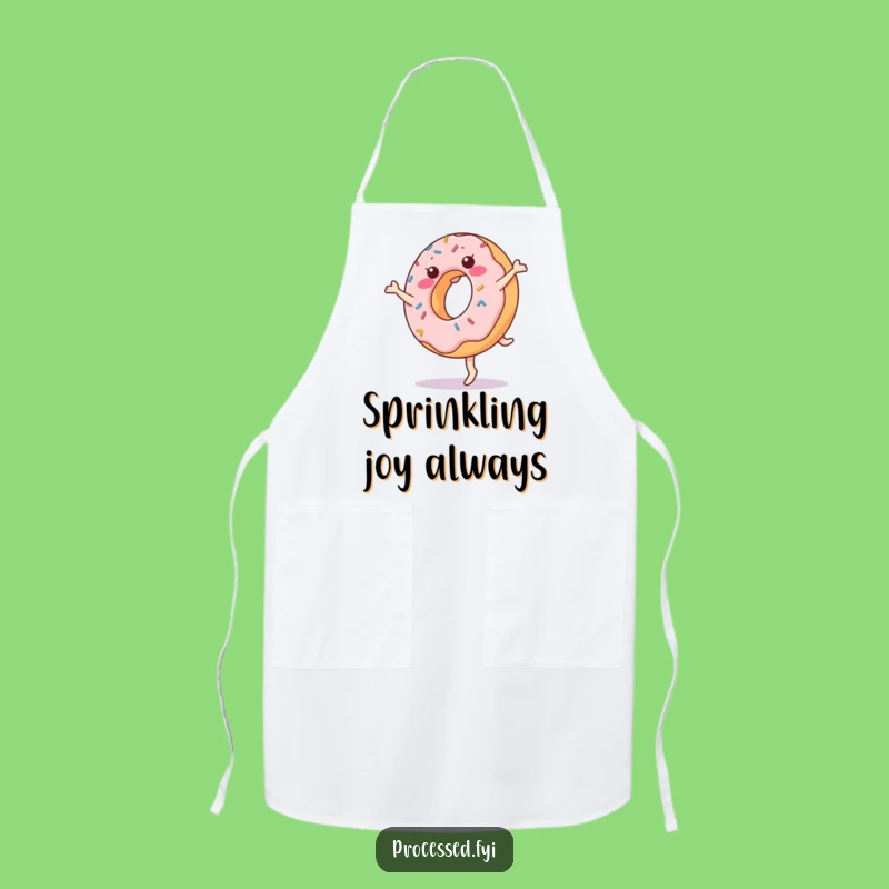Funny Donut Cartwheel Apron: Bake with Playful Cartoon Style