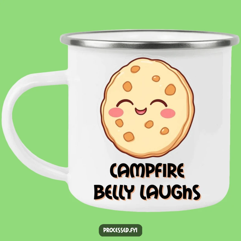 Adventure-Ready Funny Laughing Cookie Camping Mug