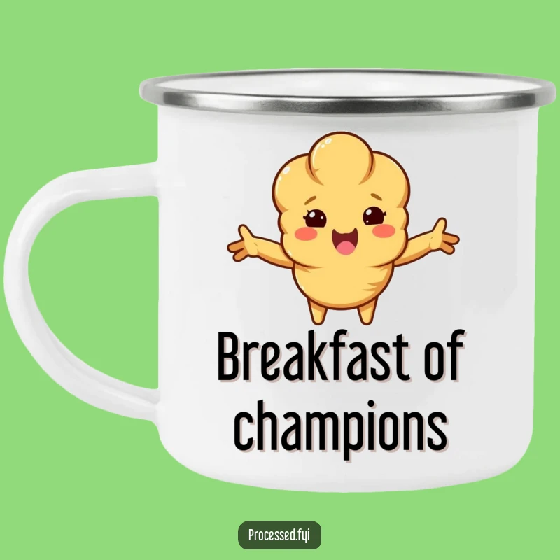 Funny Croissant Embrace Camping Mug: Warm Sips for Outdoor Adventures