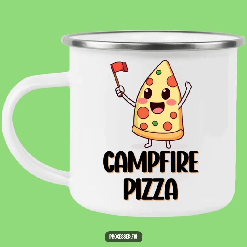 Funny Pizza Slice Flag Camping Mug - Durable Delighted Cup for Cheerful Adventures