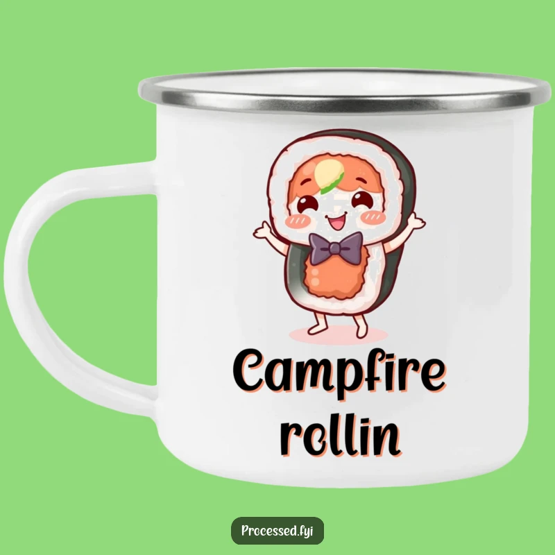 Funny Sushi Roll Dance Camping Mug: Stylish Companion for Foodie Adventures
