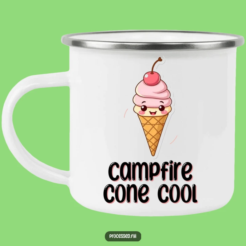 Funny Cheerful Ice Cream Camping Mug: Fuel Your Adventures with Cool Smiles