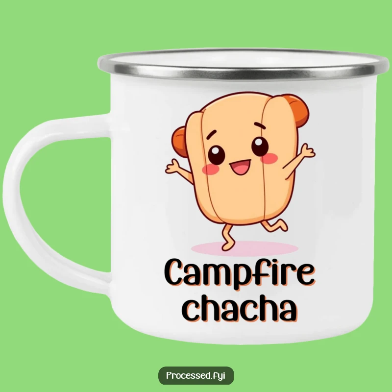 Funny Dancing Hotdog Camping Mug: Trailside Tunes and Foodie Fun