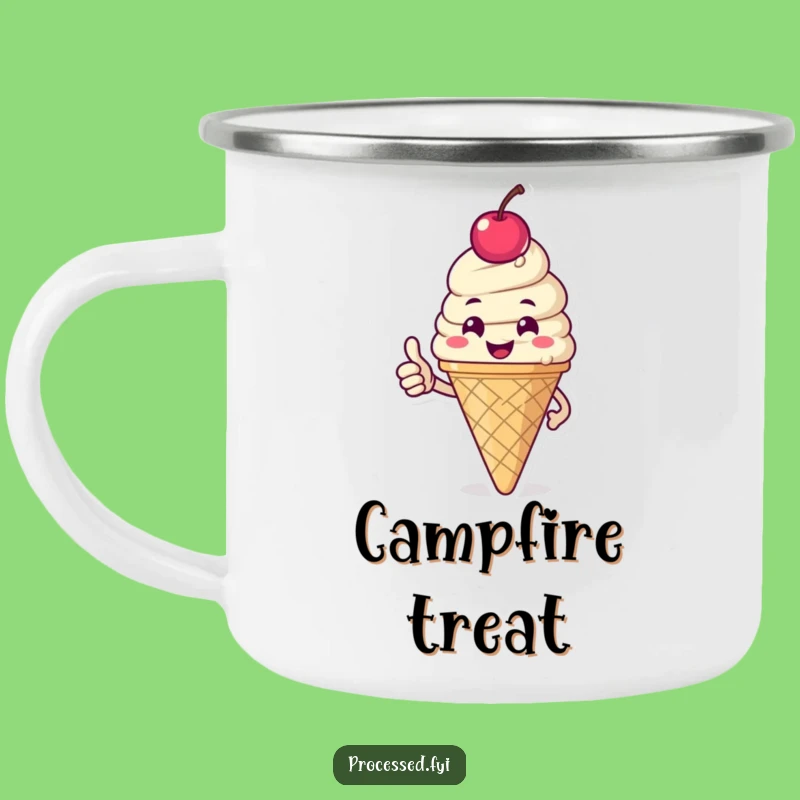 Funny Ice Cream Cone Camping Mug: Happy Outdoor Treat Gift