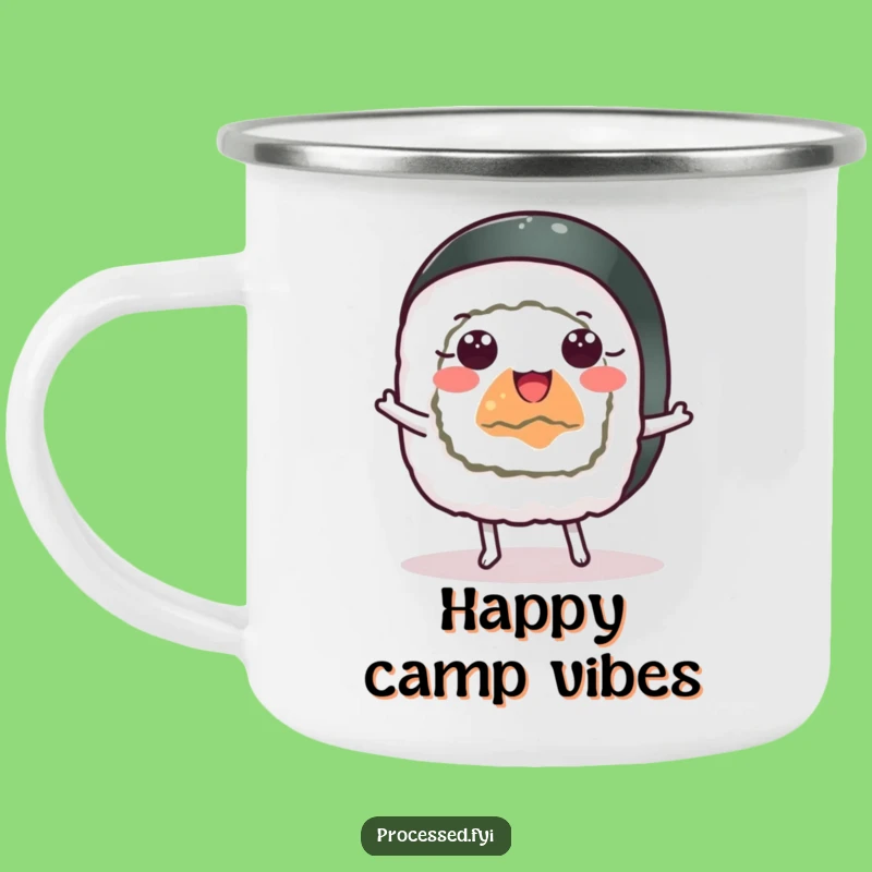 Funny Sushi Camping Mug: Hilarious Outdoor Companion for Happy Campers