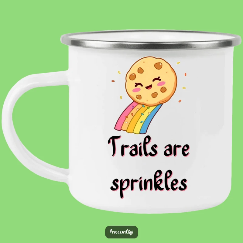 Funny Winking Cookie Rainbow Sprinkle Camping Mug: Adventure Fuel and Humor!