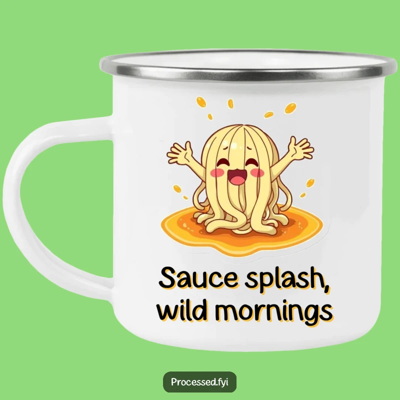 Funny Noodle Splash Camping Mug: Enjoy Your Drink with Hilarious, Saucy Adventure