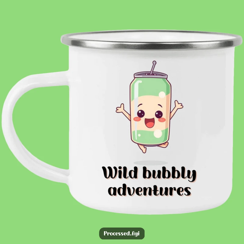 Funny Bubbly Soda Can Leap Camping Mug: Your Adventure Fuel!