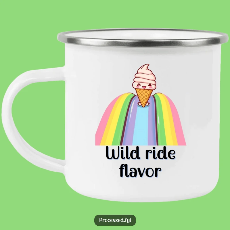 Funny Ice Cream Camping Mug: Sweet Sips on Rainbow Adventures