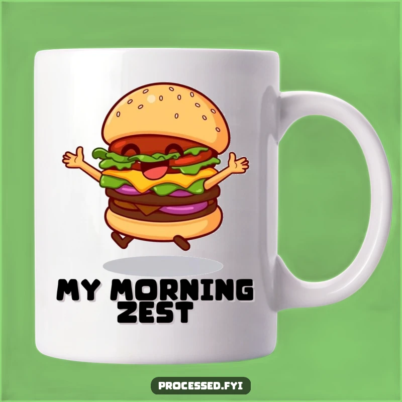 Funny Dancing Hamburger Mug - Joyful Bouncing Foodie Humor and Perfect Gift!