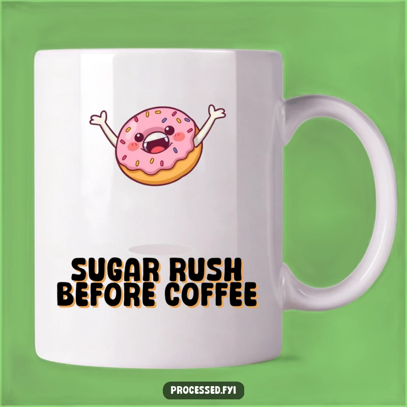 Funny Leaping Donut Mug: Sweet Joy and Celebration Gift