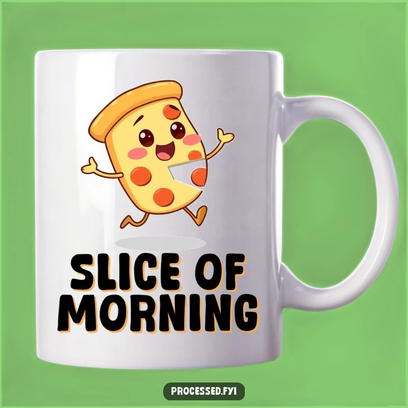 Funny Pizza Mug: Excited Missing Piece Character, Perfect Gift for Pizza Lovers!