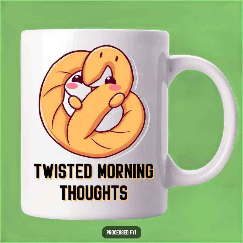 Funny Pretzel Twist Mug: Playful Snack Lover Gift for Humor Enthusiasts