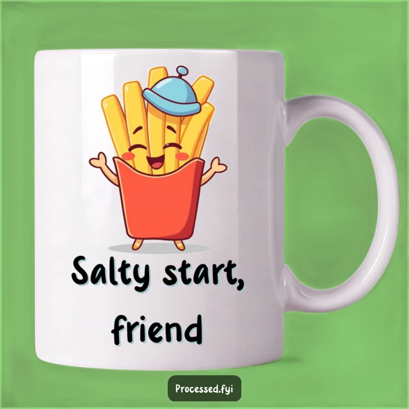 Funny Winking French Fry Mug - Jaunty Salute Gift for Fry Lovers