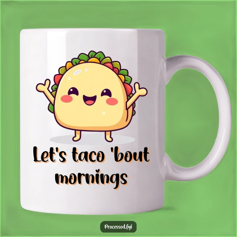 Funny Taco Wave Mug: Cheerful Mexican Food Character, Perfect Gift for Taco Lovers