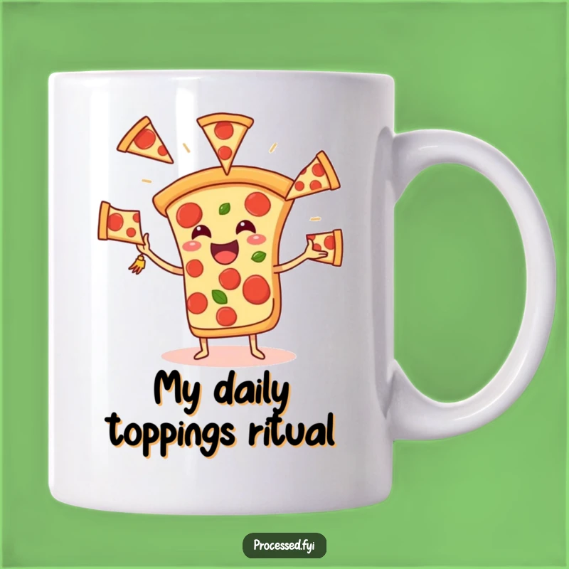 Funny Pizza Juggling Pepperoni Slice Mug - Perfect Humorous Gift for Food Lovers!
