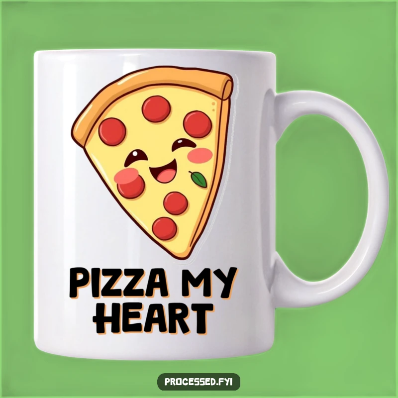 Funny Pizza Wink Mug: Joyful Pepperoni Pizza Slice, Perfect Gift for Pizza Lovers