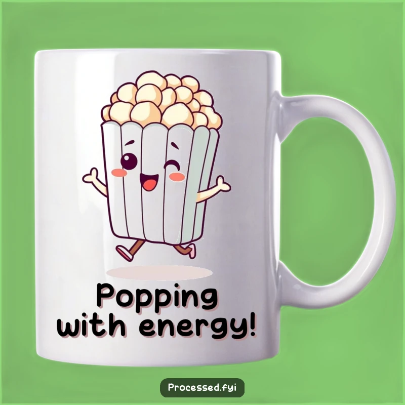 Funny Hopping Popcorn Mug: Start Your Day with a Pop!