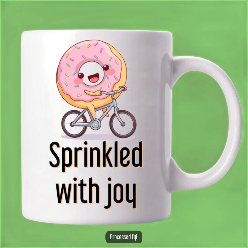 Funny Donut Bicycle Mug: Joyful Sprinkled Rider Gift