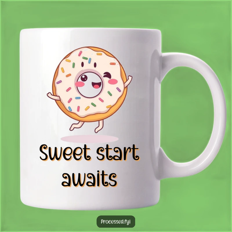 Funny Giddy Donut Cartwheel Mug - Sweet Sprinkle Humor Gift