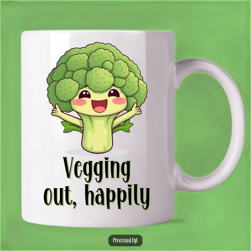 Funny Broccoli Waving Mug: A Hilarious Veggie Greeting Gift