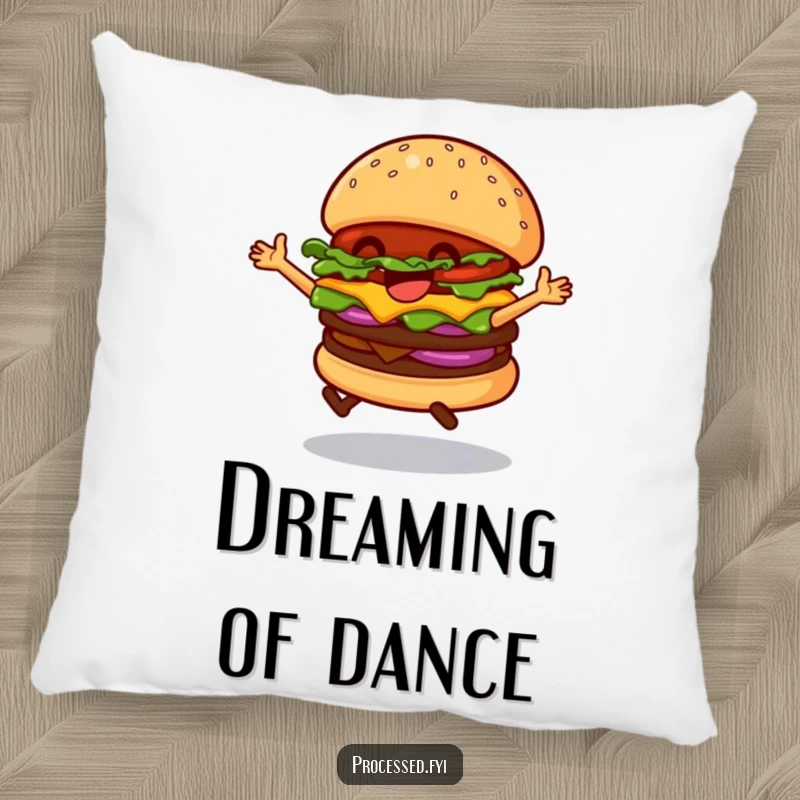Funny Dancing Hamburger Pillow, a happy burger grooving, soft and humorous accent for any seating area.