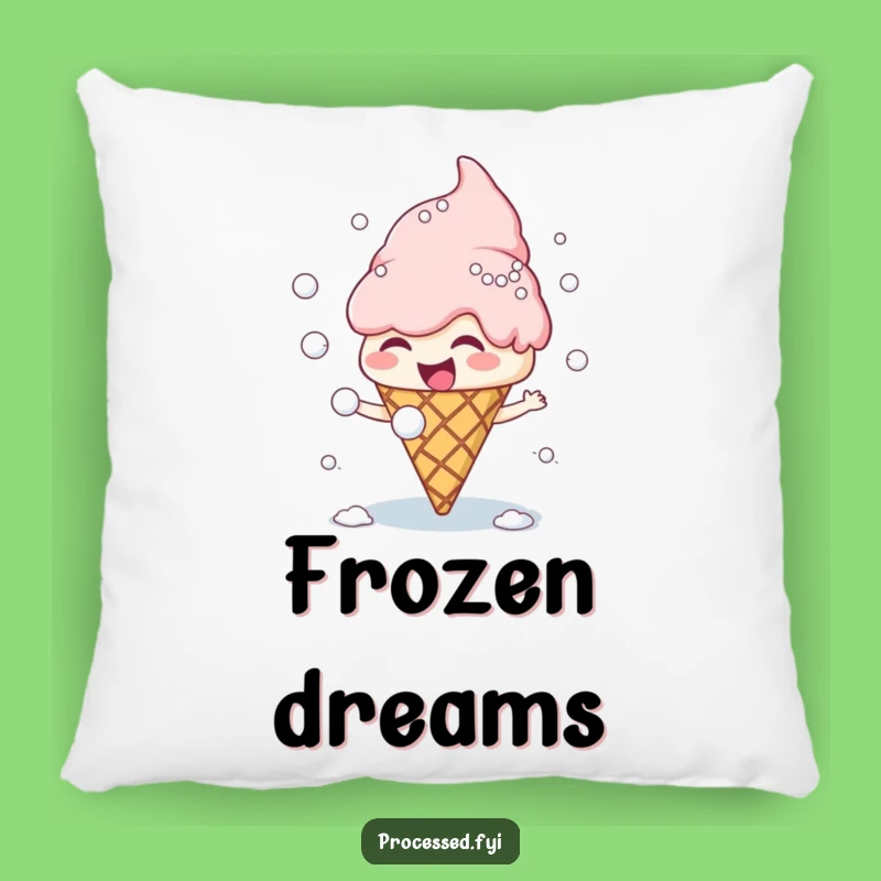 Funny Giggling Ice Cream Snowball Fight Pillow, Comfy Laughing Cone Decor Gift
