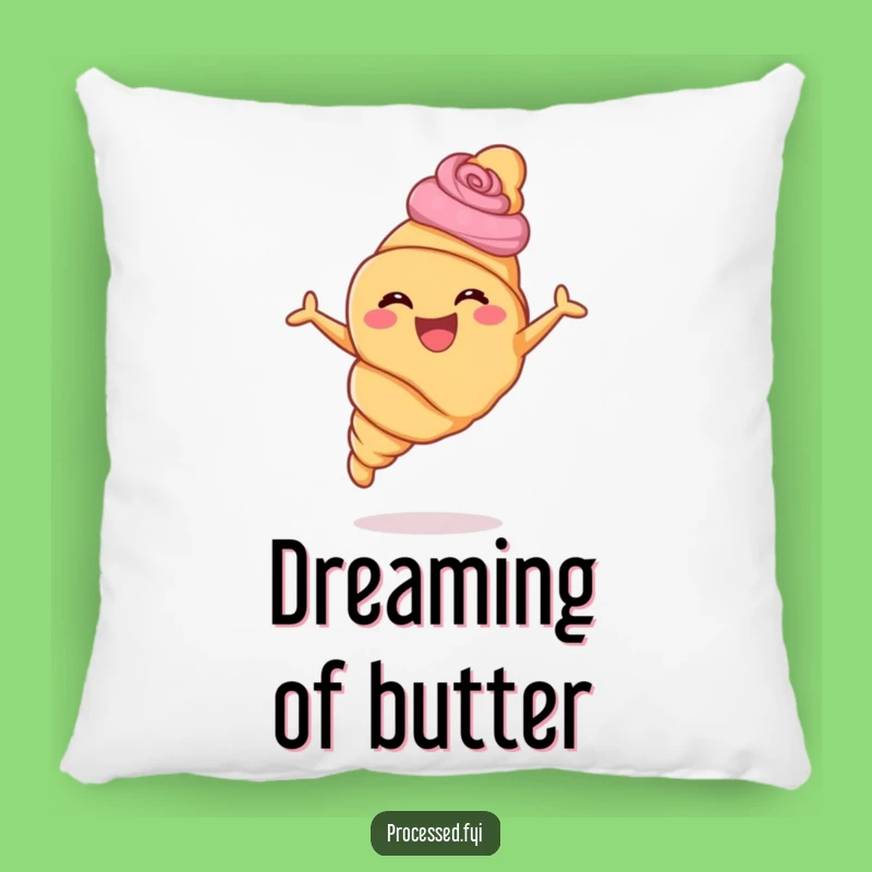 Funny Croissant Leaping Pillow: Snuggle Up with Pastry Joy