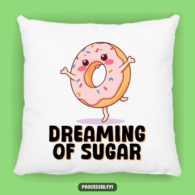 Funny Donut Cartwheel Pillow: Cuddle Up with Sweet Cartoon Comfort