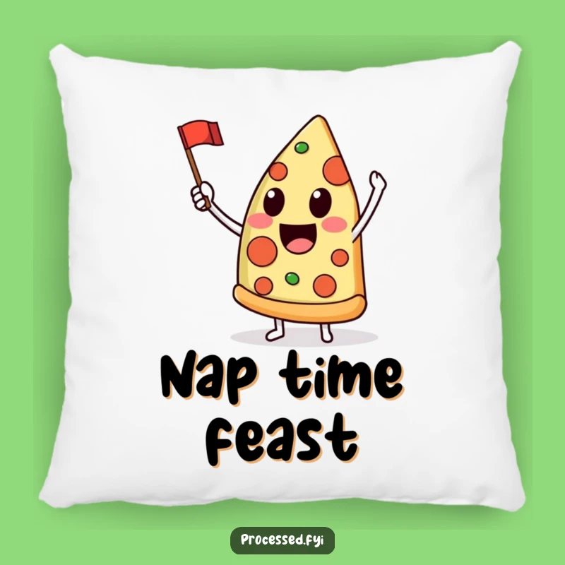 Funny Pizza Slice Flag Pillow - Soft Delighted Cushion for Cheesy Comfort