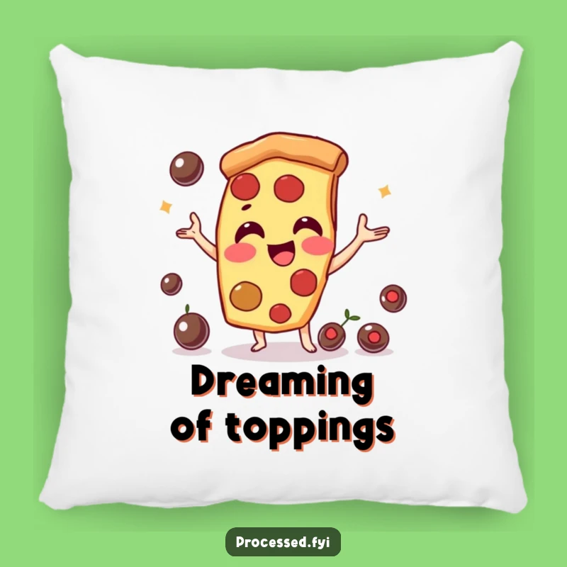 Funny Pizza Slice Pillow: Cuddle Up with This Playful Juggler's Olive Charm