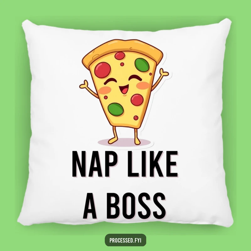Funny Winking Pizza Slice Pillow: Cuddle Up with Cheesy Cartoon Comfort