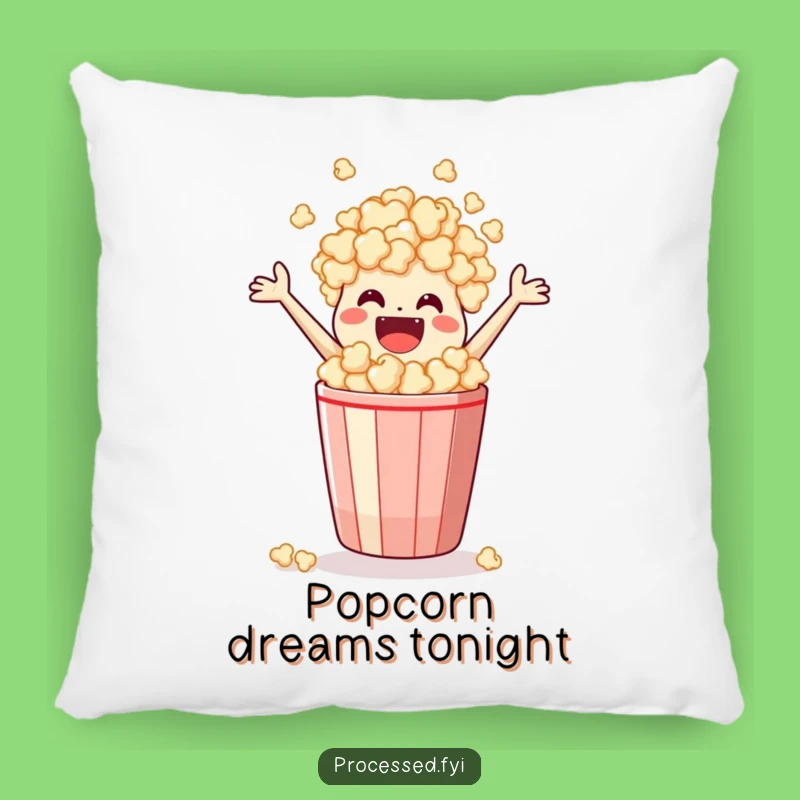 Funny Popcorn Pillow: Joyful Leaping Snack Character, Hilarious Comfort Gift