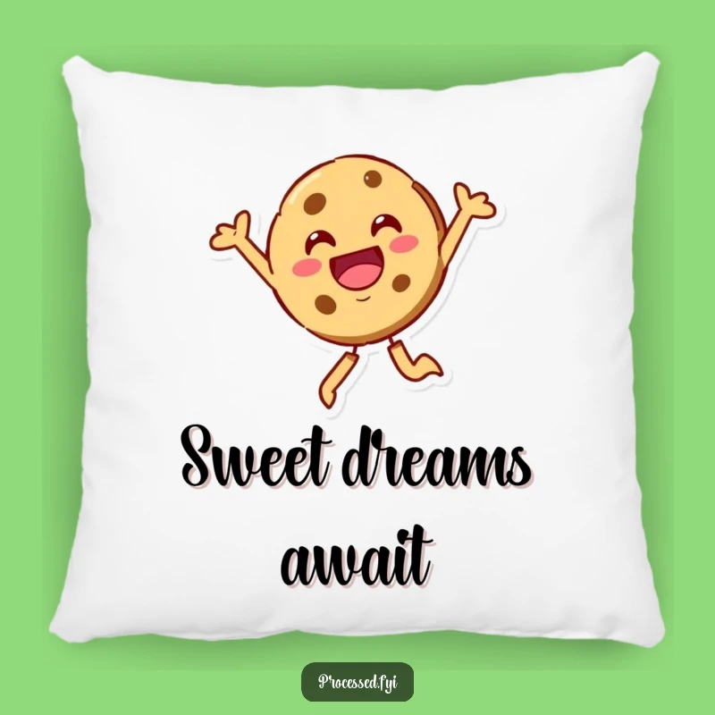 Funny Cookie Character Pillow: Cuddle Up with This Joyful Leaper's Sweet Charm