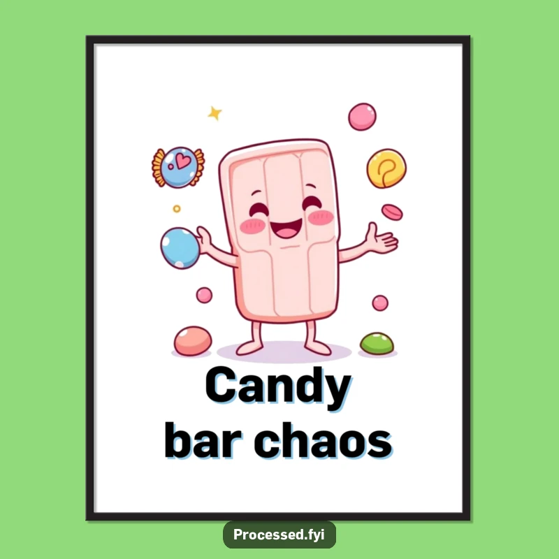 Funny Juggling Candy Bar Digital Art: Sweet Decor Instantly