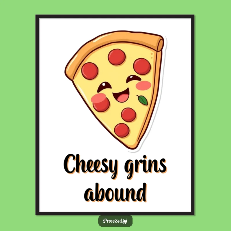 Funny Pizza Wink Digital Art: Instant Wall Art with a Playful Pizza Slice