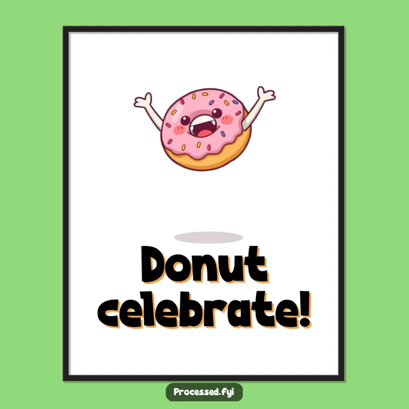 Funny Leaping Donut Digital Art: Instant Sweetness for Your Walls