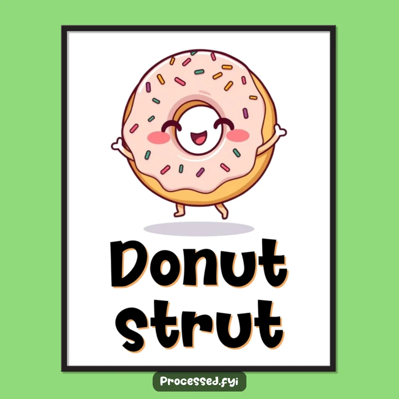 Funny Donut Dance Digital Print: Hilarious Wall Art for a Sweet Space
