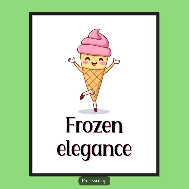 Funny Ice Cream Pirouette Digital Art: Sweet Decor Instantly