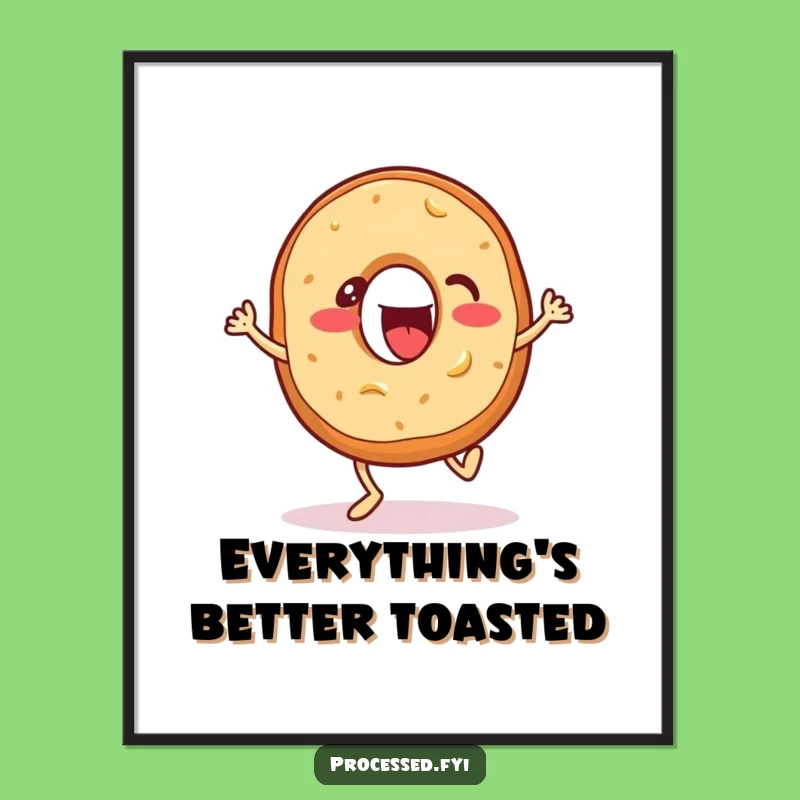 Funny Bagel Bounce Digital Art: Instant Energy with a Tapping Bagel