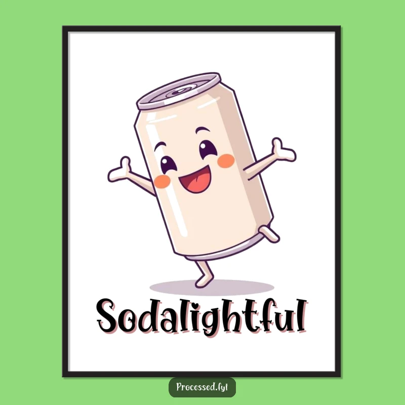 Funny Cartwheeling Soda Can Digital Art - Instant Energetic & Hilarious Decor