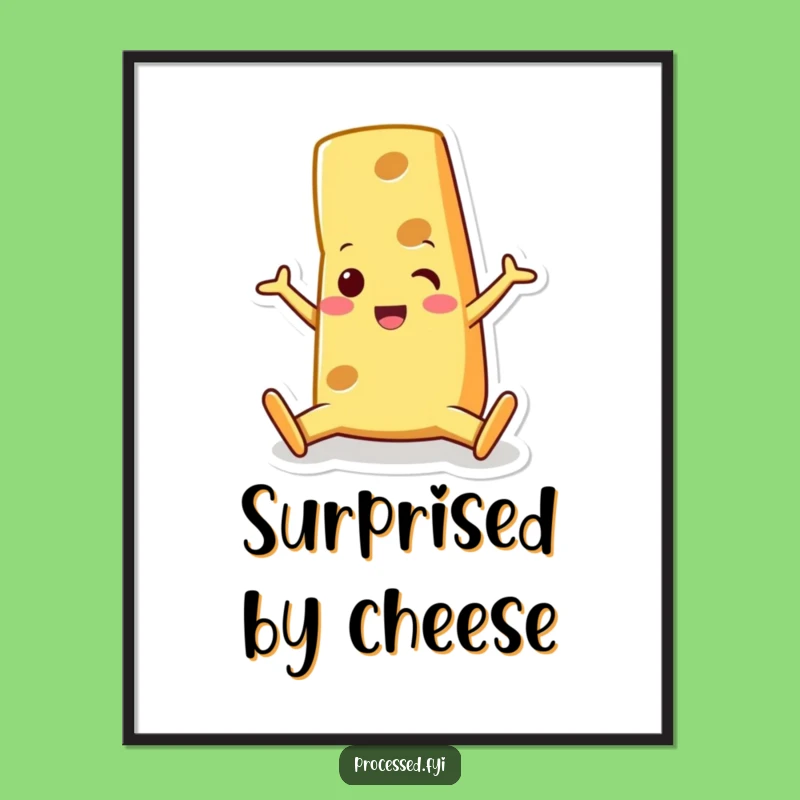 Funny Cheese Wedge Digital Art: Flexible Friend Doing a Split for Instant Download