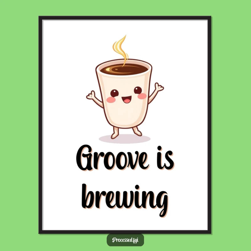 Funny Coffee Jig Digital Art: Instant Energy and Humor for Your Space!