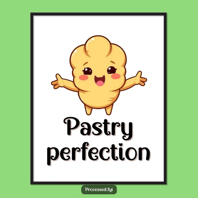 Funny Croissant Beam Digital Print: Instant Cartoon Warmth for Your Walls