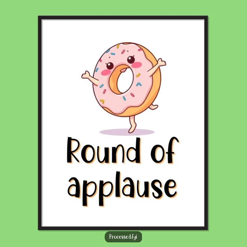 Funny Donut Cartwheel Digital Print: Instant Cartoon Joy for Your Walls
